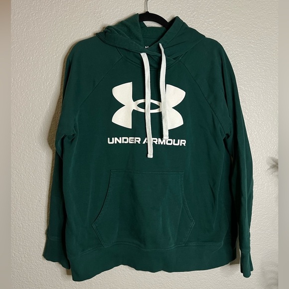Under Armour Loose Fit Hoodie Dark Green Women Large - Picture 1 of 5